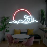 Amanecer puesta de sol onda neón Led luces de señal hogar sala de juegos dormitorio boda fiesta decoración de pared regalos de cumpleaños USB neón LED - details 5