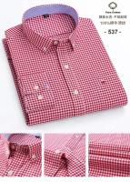 Camisa Oxford manga larga 100% algodón, cuadros, suave, regular, formal, con bolsillos, social, ropa de hombre, S-7XL - details 11