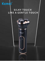 Kemei-Afeitadora eléctrica recargable para hombre, maquinilla de afeitar de uso en seco y húmedo, IPX7, impermeable, Mini máquina de afeitar para hombre, hoja afilada rotativa 3D, KM-1315 - details 0