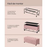 Almohada de Almacenamiento Patas40 x 110 x 40 cm Soporte hasta 300kg Para Sala de Estar Dormitorio - details 1