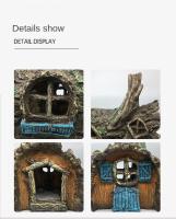 Cueva de piel de pescado, casa de corteza Artificial de resina, refugio decorativo hueco para camarones, cueva escondite, adornos de acuario de simulación, carpa - details 1