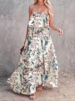 Vestido estampado con volantes y un solo hombro - details 1