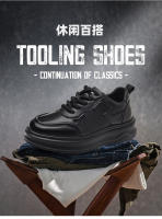 Marca de moda primavera nuevos zapatos de plataforma de cuero para hombres deportes casuales zapatos blancos - details 6