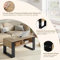 Mesa Centro Baja Mesa Auxiliar de 2 Niveles Mesita Lateral para Sofá Mesa de Café con Comodidades - details 12