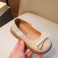 Zapatos De Cuero Para Niñas Beige Con Cordón Y Bajo Suave Antideslizante Para Primavera Otoño Zapatos Solos Para Bebés Y Niños De 2 a 18 Años - details 2
