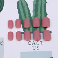 Parches de Uñas Falsas Mate Rosa Herramienta de Beléz para Manicura DIY Color Puro Estilo Coreano - details 1