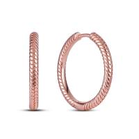 Pendientes redondos de circonio para mujer, colección de joyas geométricas, plata pura, oro rosa, accesorios de regalo - details 22