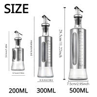 Botella De Aceite De Oliva Con Escala Y Encendido Automático Dispensador De Molienda Para Cocina Barbacoa Suministros De Estercolización De Vidrio Y Acero Inoxidable - details 0