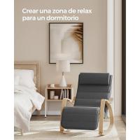 Mueble Ottoman de Madera de Abedul Mueble de Descanso Ajustable con 5 Posiciones, Carga Máxima de 150kg, Para Dormitorio, Salón Gris Claro y Natural - details 31
