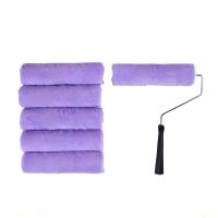 Juego de rodillos de pintura de 7 piezas con marco: funda de rodillo de metal y plástico de 9 pulgadas, longitud de cabello de 3/8 de pulgada, para pintura de paredes del hogar y eliminación de manchas - details 3