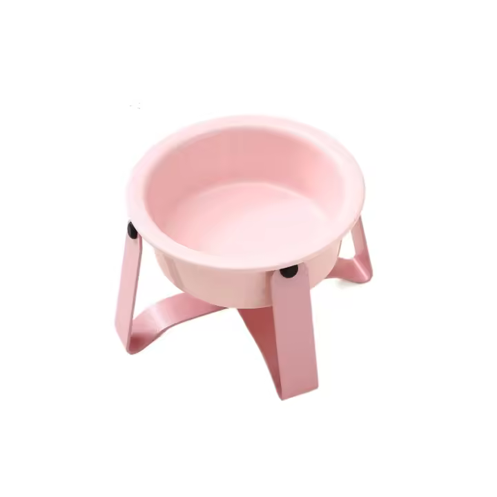 Cuenco de alimentación para gatos con patas altas, cuenco de cerámica antivuelco para comida de perros, marco de hierro, protección para agua potable, protección del cuello - 1