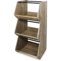 Servicio de cocina, almacenamiento, 2 estantes, 1 cesta de almacenamiento, con ruedas, cocina, sala de estar - Kitchen Wagon CW-005 - Marrón - details 5