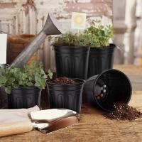 Macetas negras de plástico para guardería con orificios de drenaje, bandejas para té utilizadas para plantas, flores y verduras de jardinería - details 6
