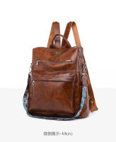 Mochila retro de cuero PU para mujer, bolso de hombro antirrobo, mochila de viaje de ocio, bolso para portátil de gran capacidad - details 27