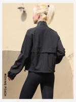 Chaqueta deportiva de melocotón móvil para mujer, cortavientos ligero a prueba de viento para exteriores, senderismo, Camping, cuello simulado, correr, BSJ - details 14