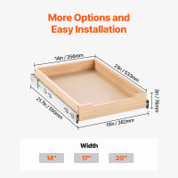 SucceBuy Organizador de gabinete extraíble, estante de cierre suave, cajón de madera resistente - details 5