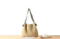 Estilo marino versátil cuerda de papel bolsa trenzada correa de hombro anudada nicho de vacaciones bolsa trenzada bolsa de playa - details 2