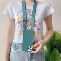 Funda de silicona mate con cordón y correa para collar cruzado para iPhone 16 15 14 Pro Max 11 12 13 XR X XS 6 7 8 Plus SE cubierta a prueba de golpes - details 2