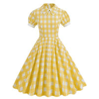 Falda a cuadros, cuello de muñeca vintage, vestido de encaje, picnic, Juego - details 0