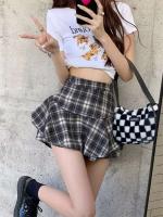 Minifalda escalonada Y2K de cintura alta con volantes y tartán, falda a cuadros, traje estético para mujer - details 15
