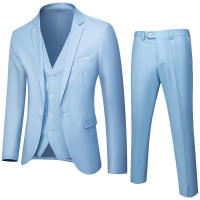 Traje ajustado de 2 piezas para hombre, Blazer de un botón, vestido, chaqueta de negocios, chaleco y pantalón - details 9