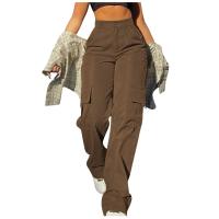 Pantalones Harajuku de lino y algodón, pantalones de pierna ancha de cintura alta de sarga elástica, ropa informal de pierna recta Chino Y2k, moda 2024 - details 7