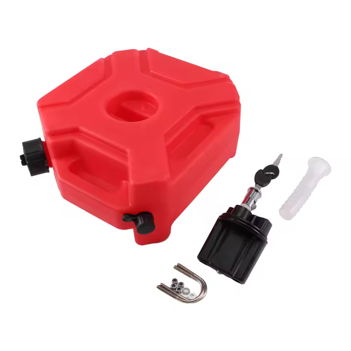 1 Juego de tanques de combustible de 5L, latas de gasolina de plástico, montaje en coche, bidón de motocicleta, lata de Gas, contenedor de aceite, bote de combustible - 1