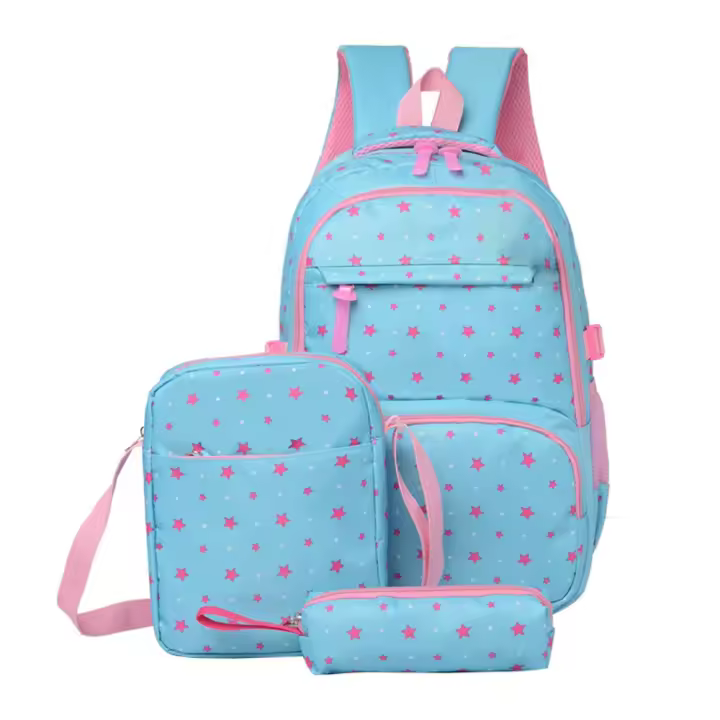 Mochila para estudiantes de 3 piezas Mochila de viaje elegante - 1