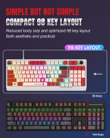Teclado mecánico K98, eje azul, eje rojo, moldeo por inyección de dos colores con cable, periféricos de juego de teclas de sublimación térmica - details 25