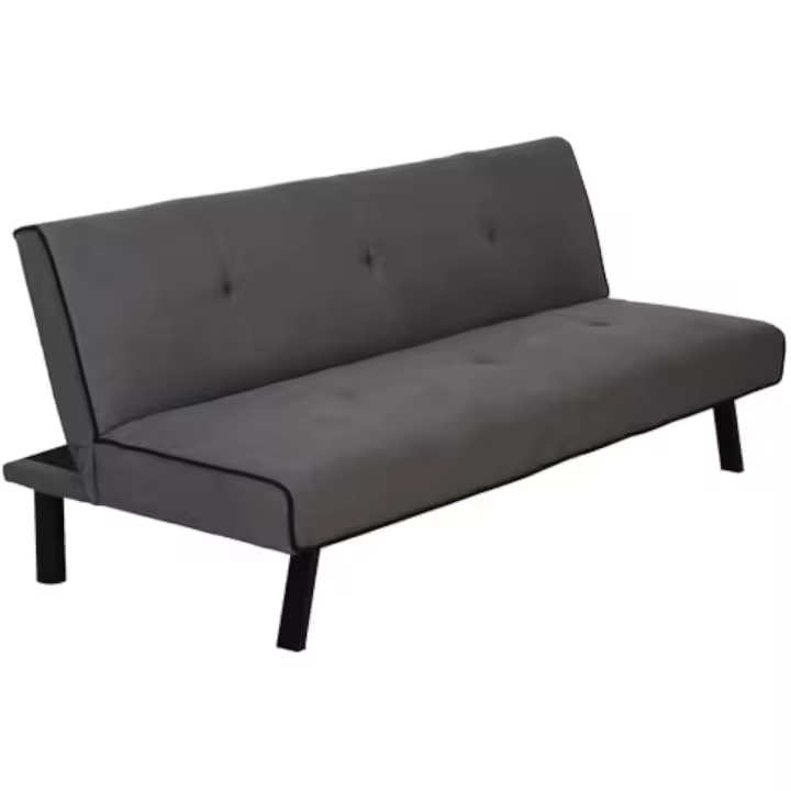 Cama de 3 Plazas Sofá Cama Reclinable Convertible Tapizado en Tela con Patas de Metal para Salón Carga 300 kg 170x76x72,5 cm Gris - 1