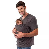 Dad Shirt Baby Carrier | The Dad Baby Carrier Shirt | Designed to Help New Dads Bond | Comfortable，Mens Baby Carrier | Pure Black, XL, Short Sleeve - details 0