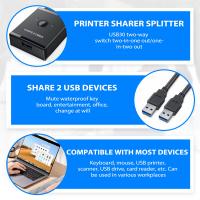 Interruptor USB KVM 3,0, conmutador Selector KVM para PC, teclado, ratón, impresora, 1 unidad, compartir 2 dispositivos - details 3