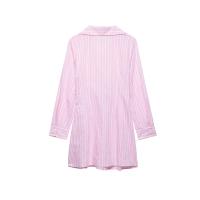 Vestido de rayas con cuello en V para mujeres europeas y americanas - details 2
