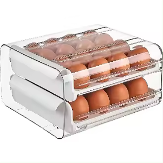 Cajón de Almacenamiento de Huevos de Doble Capa Tipo de Almacenamiento Eficiente para Refrigerador - 1