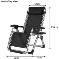 Silla reclinable para actividades al aire libre con gravedad cero y portavasos, silla extra ancha y ajustable para tumbonas de Patio Garden Beach Beach, con cojines de 200 kg (Black1) - details 12