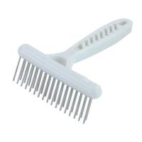 Peine rastrillo para perros de acero inoxidable, cepillo para perros de compañía, doble fila, peine blanco para perros, cepillo para pelo de perro, piel para quitar el cuidado - details 2