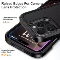 Funda resistente antigolpes militar híbrida 3 en 1 para iPhone 16 Pro Max 11 12 13 14 15 Pro Max 15 Plus 16E cubierta dura para teléfono con soporte para PC - details 1