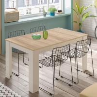 Comedor Extensible, Mesa de Salón o Cocina, Acabado en Blanco Artik y Roble Canadiense, Modelo Kendra - details 6