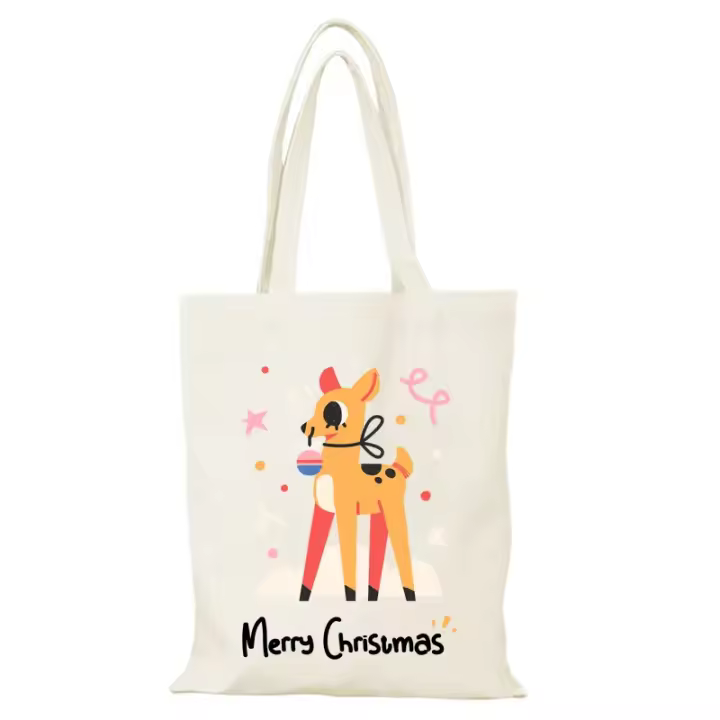 Bolso de lona, ​​regalos de Navidad a la moda, bolsos nuevos, bolso de mujer de dibujos animados, bolsas de tela, bolso de mano, comprador ecológico, compras, playa, mujer - 1