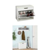 para Zapatos con Asiento Zapatero Entrada Recibidor Zapatero Estrecho con 1 Solapa 60 x 26 x 46 cm Blanco FSR98-W ES - details 24