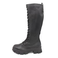 Calzados soraia, Botas altas militares de piel sintética con cordones y cremallera, impermeables al agua, moda otoño e invierno, botas militares cómodas, botas altas planas con plataforma, Botas con suela gruesa - details 3