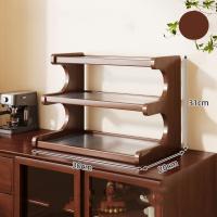 Estante de almacenamiento de escritorio de 2/3 niveles, soporte de mesa de madera compacto que ahorra espacio, estantería de escritorio multifuncional fácil de montar - details 13