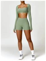 Pantalones cortos de Yoga para mujer, ropa de gimnasio de cintura alta, pantalones cortos deportivos de ciclismo - details 20