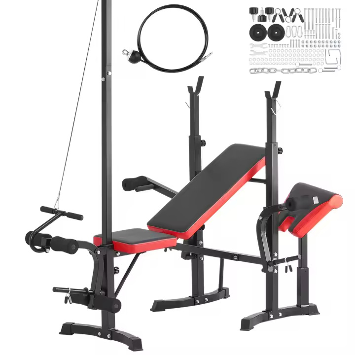 SucceBuy Banco de pesas, 600 libras, multifuncional, ajustable, banco plano para sentarse, banco utilitario para gimnasio en casa, entrenamiento de cuerpo completo - 1