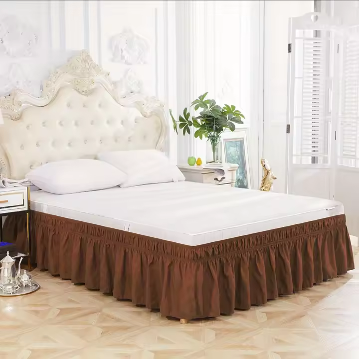 Falda De Cama Elástica De Color Puro, Suministros De Ropa De Cama Suave Para La Cama, 1 unidad - 1