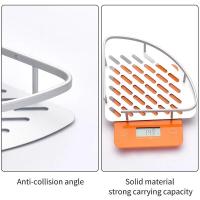 Estante esquinero para baño, organizador, cesta de pared plateada sin taladro - details 3