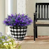 Flores Artificiales Vibrantes y Moradas 6pcs Protección UV Vegetación Falsa Realista para Decoración Interior y Exterior Ideal para Colgar en Cajas de Ventana, Jardín y Detalles de Boda - details 5
