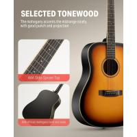4/4 Guitarra Acústica Kit Abeto Caoba de Adulto Principiante Dreadnought 41 Pulgadas con Funda Correa Cejilla Cuerdas Afinador Natural - details 15