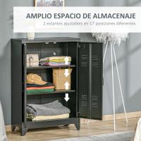 Armario de Almacenamiento Metálico Doble Puerta Ajustable para Oficina, Salón, Dormitorio - details 12