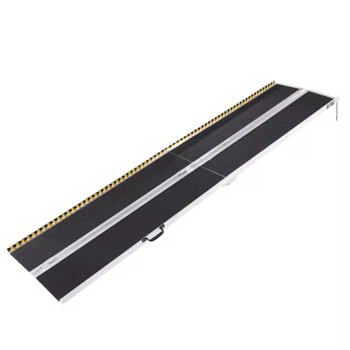SucceBuy Rampa portátil para silla de ruedas, rampa plegable de aluminio antideslizante. Rampa para discapacitados para el hogar, escalones, escaleras y puertas - 1